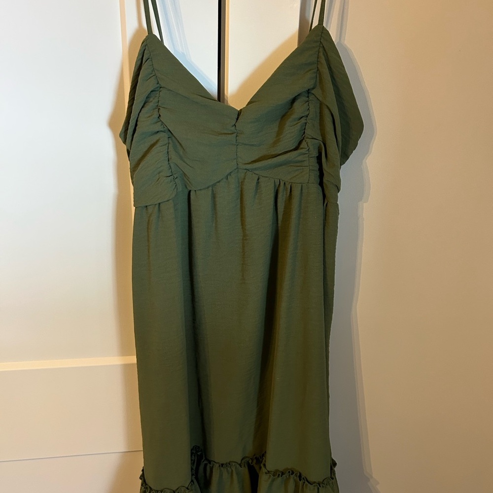Almost Famous Olive Midi Dress - Picture 3 of 5